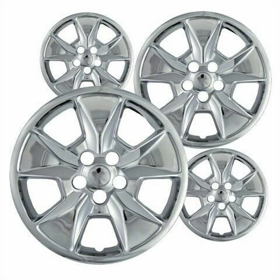 Fuel Rider Set of 4 17 inch Chrome Bolt-On Hubcaps Compatible With Select Ford Explorer 11-15/ 18-19 Base and Limited 13-15 Sport Steel Wheel Covers