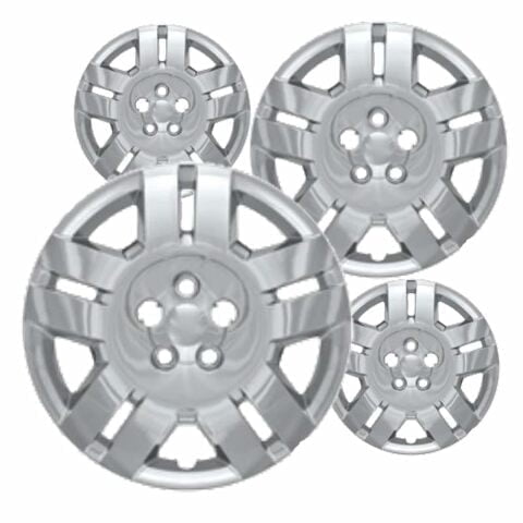 Fuel Rider Set of 4 17 inch Chrome Bolt-On Hubcaps With 5 Split Spoke Compatible With 2011-2014 Dodge Avenger Standard Steel Wheel Covers
