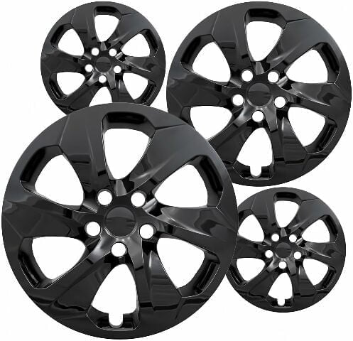 Fuel Rider Set of 4 17 inch Gloss Black Snap-On Hubcaps With 6 Spoke Compatible With 2019-2024 Toyota RAV4 LE Standard Steel Wheel Covers