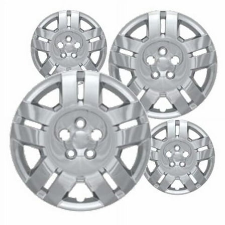 Fuel Rider Set of 4 17 inch Silver Bolt-On Hubcaps With 5 Split Spoke Compatible With 2011-2014 Dodge Avenger Standard Steel Wheel Covers