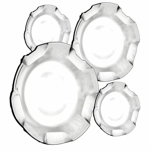 Fuel Rider Set of 4 Brushed Aluminum Center Caps Compatible with 07-13 Chevrolet Avalanche, 07-09 Chevrolet Silverado 1500, Suburban 1500, Tahoe