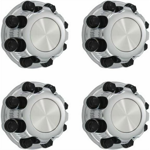 Fuel Rider Set of 4 Chrome ABS Center Caps Compatible with 2000-2010 GMC Yukon XL 2500, 2006 Chevrolet Silverado 2500 HD 8 Lug Cover Retention