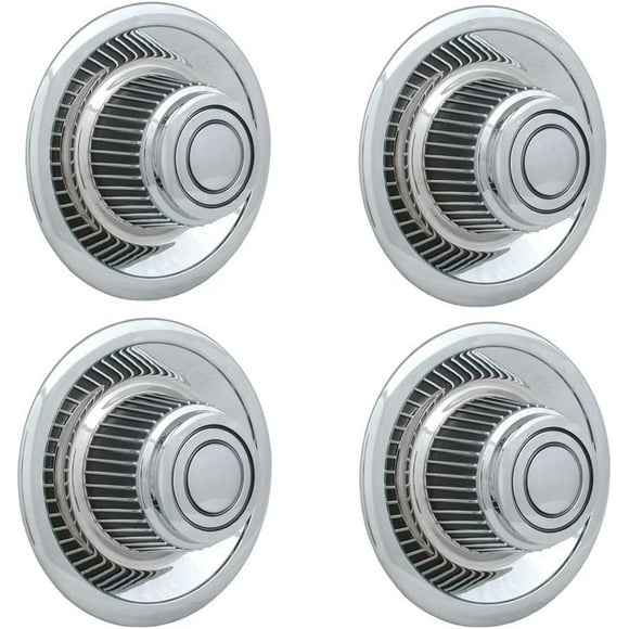 Fuel Rider Set of 4 Chrome Steel Rally Center Caps for Classic Chevy, Tri-Five & Muscle Cars  Fits Bel Air, Camaro, Chevelle, Corvette, Impala