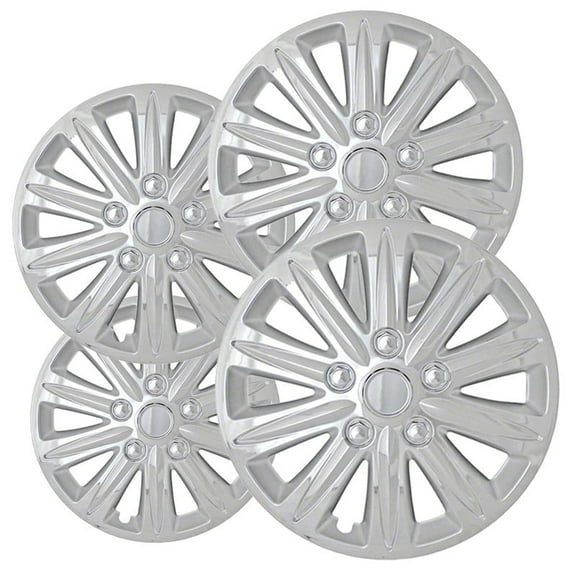 Fuel Rider Set of 4 Semi-Universal 15 inch Chrome Snap-On Hubcaps With 10 Spokes