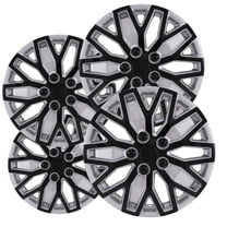 Fuel Rider Set of 4 17 inch Silver Black Snap-On Hubcaps with 10 Spoke ...