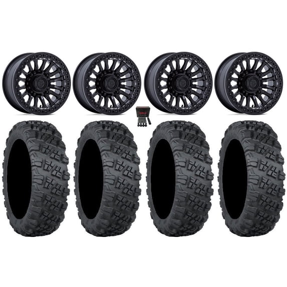 Fuel Rincon Bdlk 15" Wheels Bk 30" Versa Cross V3 Tires Can-Am Commander Maverick Renegade Outlander Defender