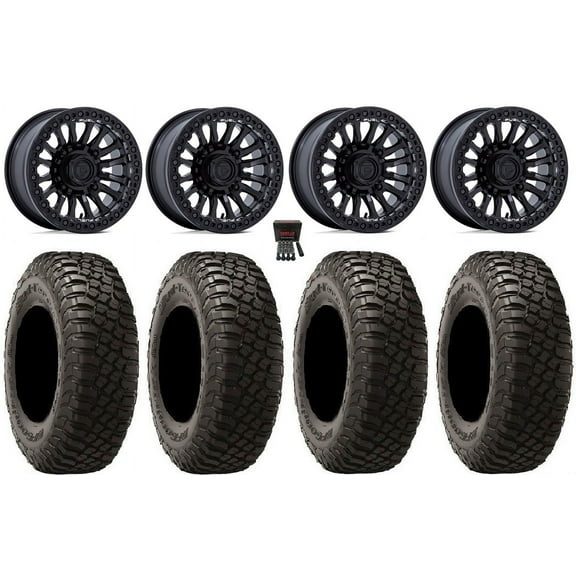 Fuel Rincon Bdlk 15" Wheels Bk 32" BFG KM3 Tires Sportsman RZR Ranger
