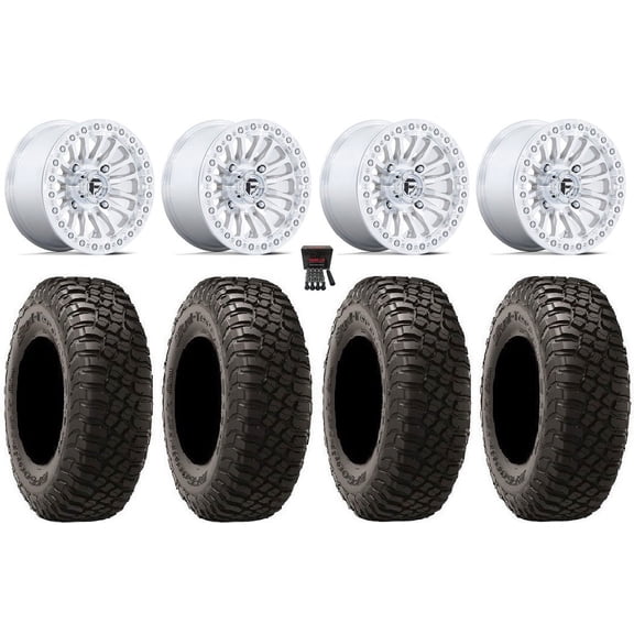 Fuel Rincon Bdlk 15" Wheels Mh 32" BFG KM3 Tires Can-Am Commander Maverick Renegade Outlander Defender