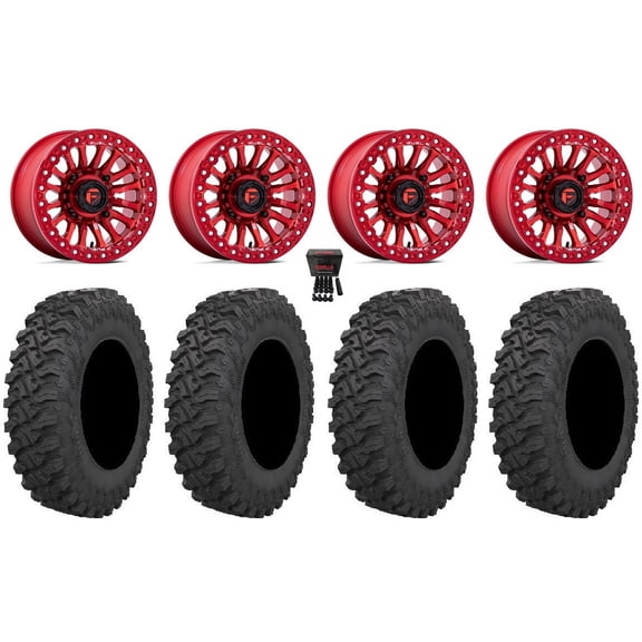 Fuel Rincon Bdlk 15" Wheels Red 33" Pro Runner Tires Sportsman RZR Ranger