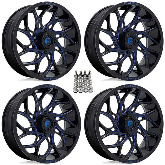 Fuel Runner 18" ATV Wheels Gloss Black/Blue Sportsman 550 850 1000