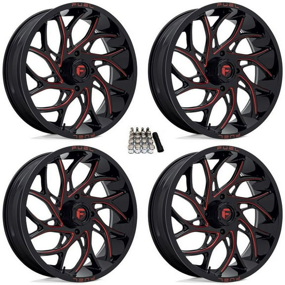 Fuel Runner 18" UTV Wheels Gloss Black/Red Polaris RZR 1000 XP / Ranger XP 900/1000