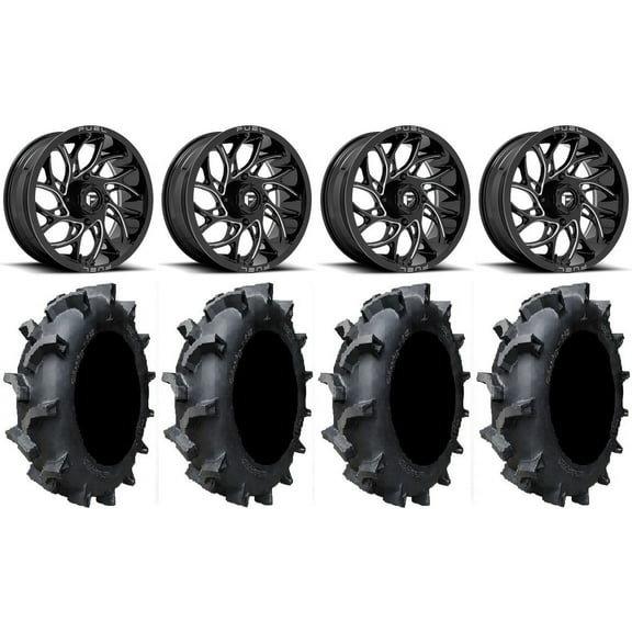 Fuel Runner 18" Wheels Black 35" Interforce 628 Tires Can-Am Commander Maverick Renegade Outlander Defender