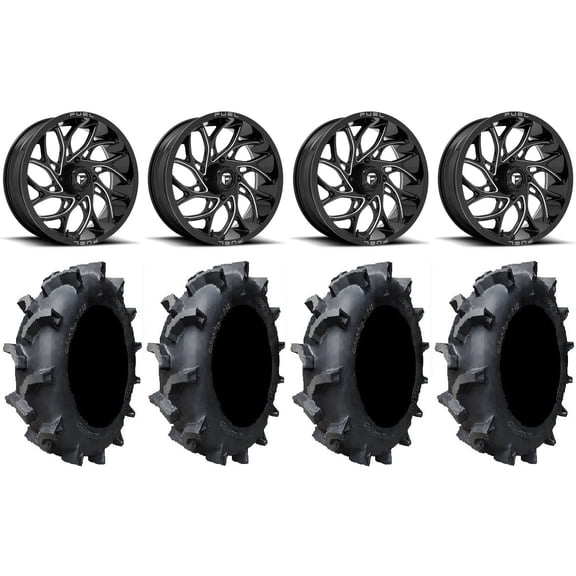 Fuel Runner 20" Wheels Black 35" Interforce 628 Tires Can-Am Commander Maverick Renegade Outlander Defender