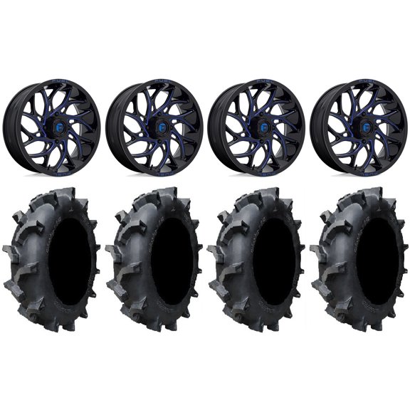 Fuel Runner 20" Wheels Blue 35" Interforce 628 Tires Can-Am Commander Maverick Renegade Outlander Defender