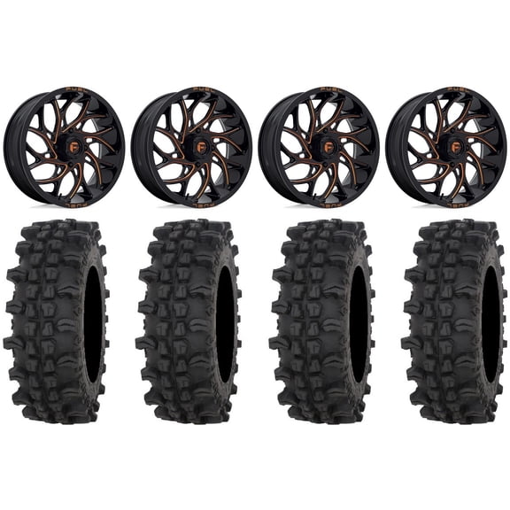 Fuel Runner 20" Wheels Orange 33" ACP Tires Can-Am Commander Maverick Renegade Outlander Defender