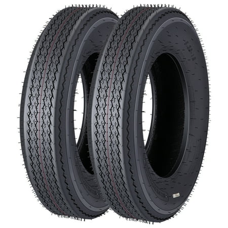Fuel-Saving Heavy Duty Trailer Tires - 5.30-12, Load Range C, 6PR - All-Season Radial, Deep Tow, Durable for Utility, Boat, Camper, Cargo, Landscape Trailers - Pack of 2 - Specs: 5.30-12 6PR