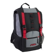 Fuel Shelter Backpack with Large Main Entry Compartment and Oversized Protective Flap, Grey/Red