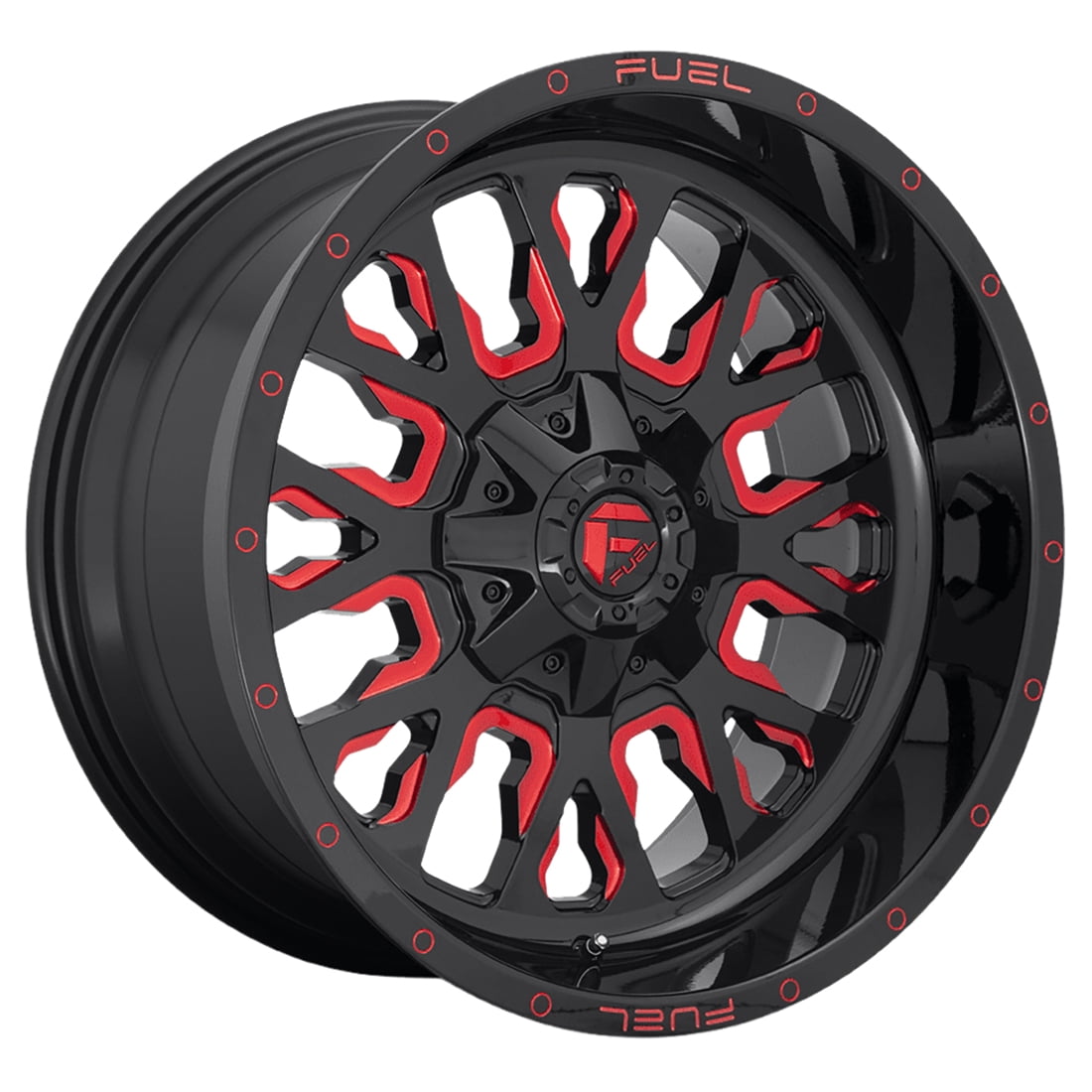Fuel Stroke 18X9 Gloss Black Red Tinted Clear Wheel