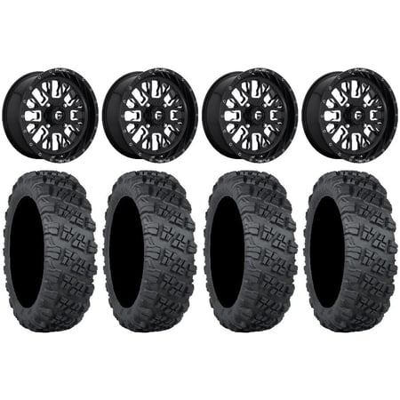 Fuel Stroke Black 18" Wheels 33" Versa Cross V3 Tires Sportsman RZR Ranger
