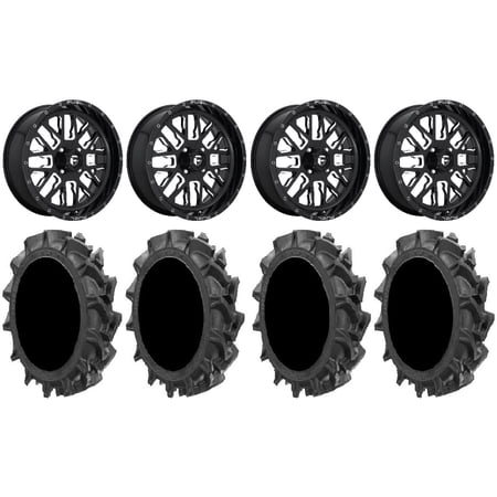 Fuel Stroke Black 24" Wheels 40" MotoHavok Tires Kawasaki Mule Pro FXT