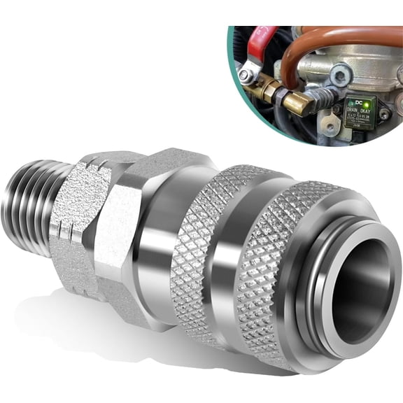 Fuel System Coupler Fitting, For Connection to 'Compu-Check' Quick Connect Fitting, Fit for Detroit Diesel S60, Cummins, Caterpillar, MBE900, and MBE4000 Engines, Replace for OTC 5869-1, J-47912-QC
