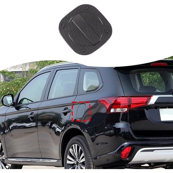 Fuel Tank Cap Cover Trim Compatible with Mitsubishi Outlander 2013-2021,Gas Fuel Door Cover Trim Cap,Carbon Fiber Style Exterior Fuel Tank Cap Protection Trim Accessories (Carbon Fiber Pattern)