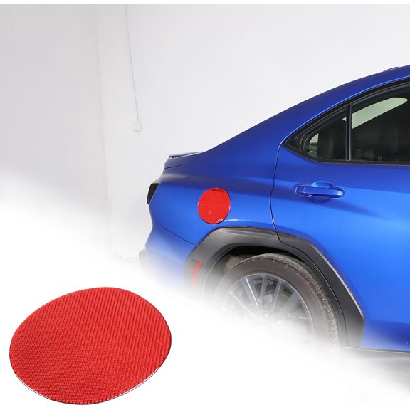 Fuel Tank Cap Cover Trim Compatible with Subaru WRX 2022-2024 Soft Carbon Fiber Print Fuel Tank Cover Gas Tank Cap Trim Sticker Exterior Accessories (Red)