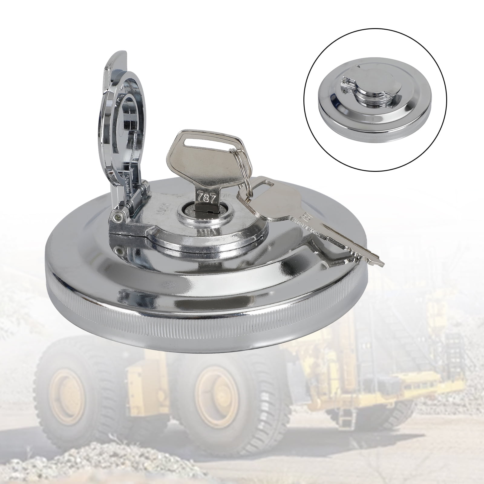 Passend für Komatsu PC60 PC50 D20 D21 D31 PC128 PC75 PC40 PC45 Tankdeckel 20U-04-21360 Dieselabdeckung mit 2 Schlüsseln - Fab Heavy Parts