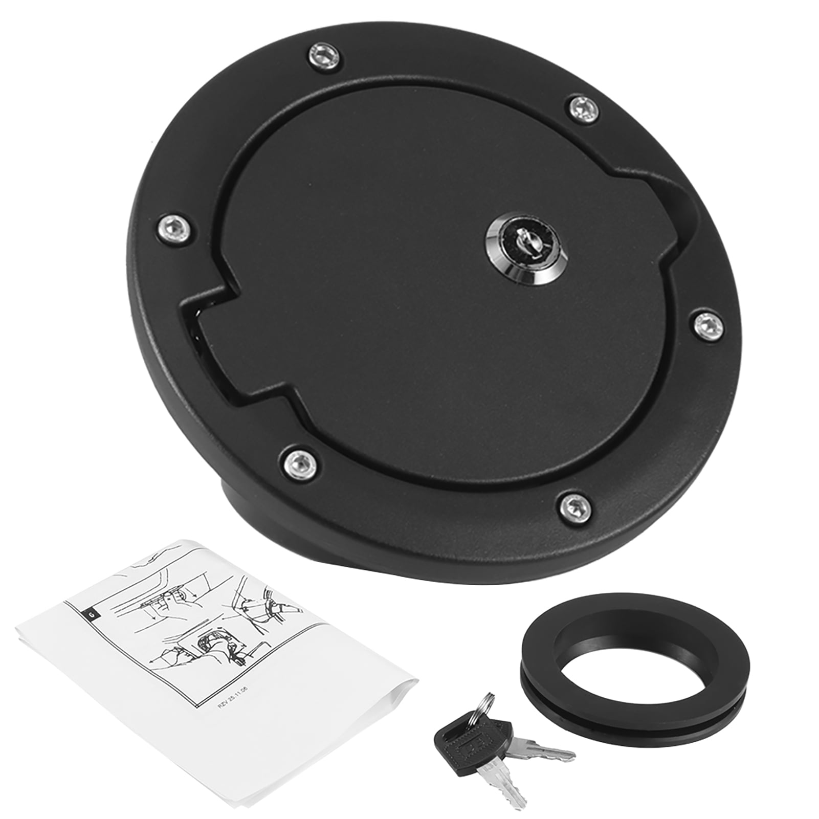 Fuel Tank Gas Cap Cover with Lock Fits for Jeep Wrangler JK 4Door 2