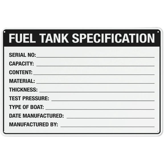 Fuel Tank Identify Warning Security Outdoor Sign - 8"x12", Reflective, Weatherproof - Gas Station, Factory, Warehouse, Vehicle Fuel Tank
