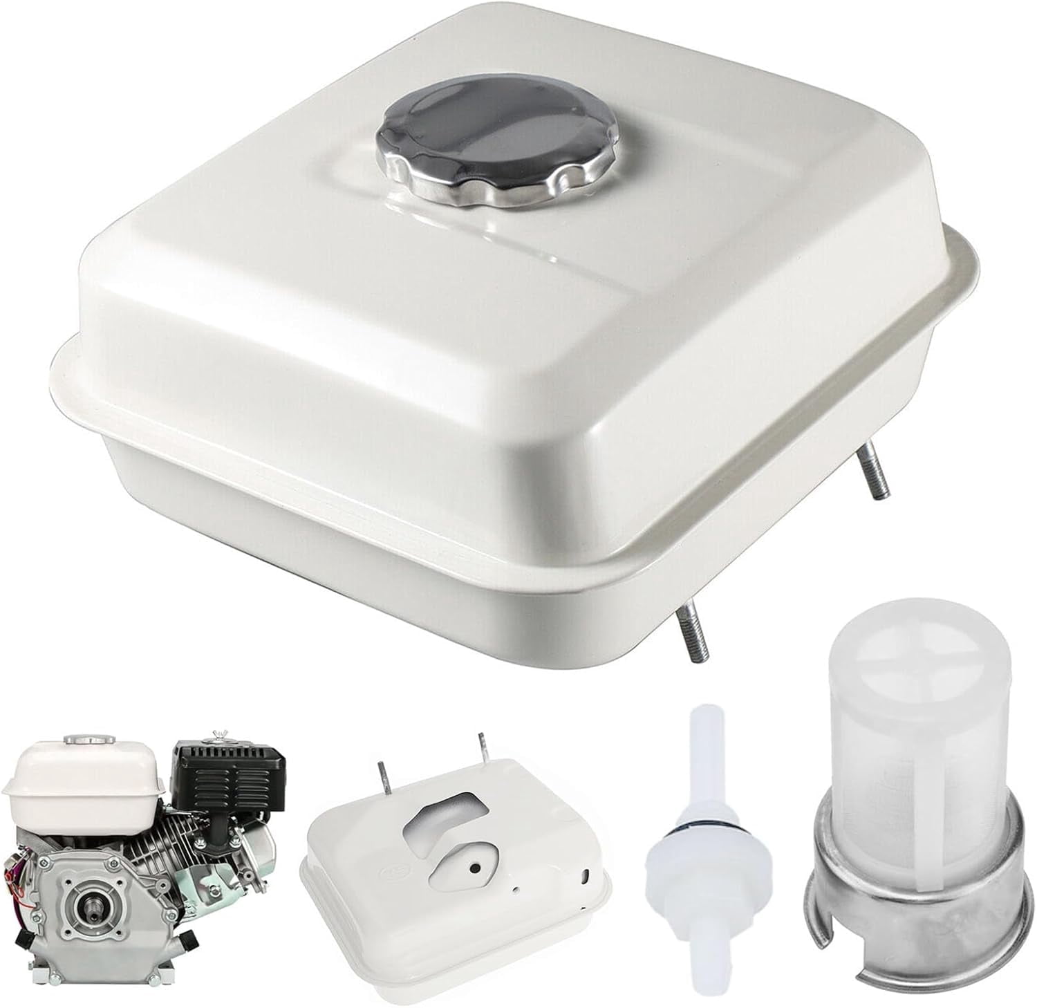 Fuel Tank for Honda GX140 GX160 GX200 Engine, 3L Petrol Tank Kit with Fuel Cap Fuel Filter and Fuel Line Fuel Tank Lawn Mower Replacement Parts