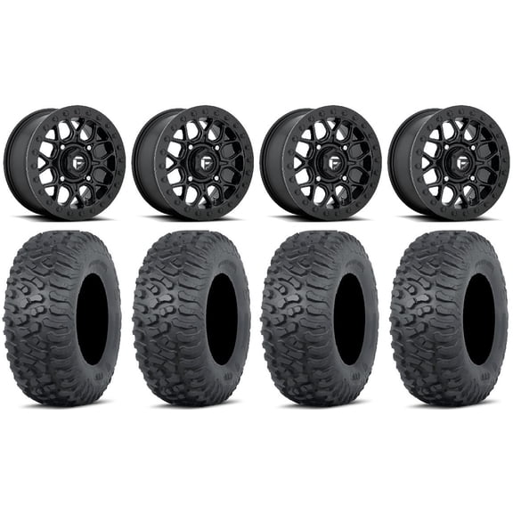 Fuel Tech Beadlock 15" Wheels Bk 30" Terra Hook Tires Can-Am Commander Maverick Renegade Outlander Defender