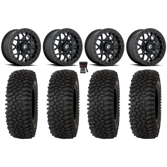 Fuel Tech Beadlock 15" Wheels Black 33" Roctane STX Tires Can-Am Commander Maverick Renegade Outlander Defender