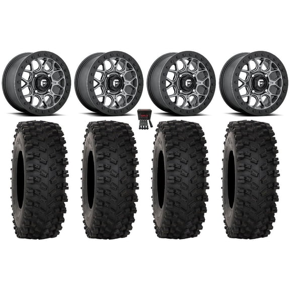 Fuel Tech Beadlock 15" Wheels Gm 32" ATX470 Tires Can-Am Commander Maverick Renegade Outlander Defender