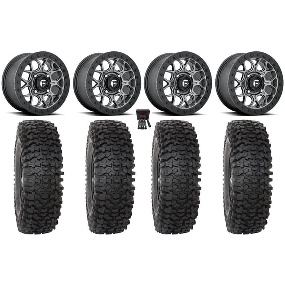 Fuel Tech Beadlock 15" Wheels Gm 32" RC500S Sticky Tires Kawasaki Teryx Mule