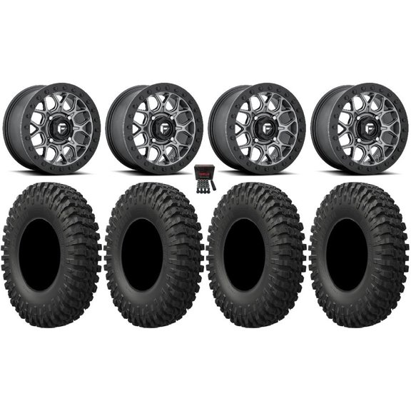 Fuel Tech Beadlock 15" Wheels Gm 33" MotoCrusher Tires Kawasaki Mule Pro FXT