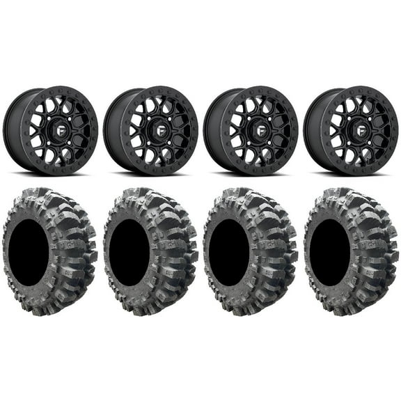 Fuel Tech Beadlock Black 15" Wheels 30" Bogger Tires Kawasaki Teryx Mule