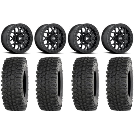 Fuel Tech Beadlock Black 15" Wheels 35" BDC Tires Kawasaki Teryx Mule