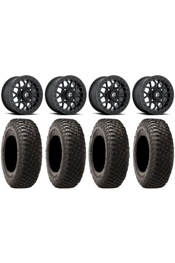Fuel Tech Beadlock Black 15" Wheels 35" BFG KM3 Tires Can-Am Maverick X3 / Honda Pioneer 1000 / Talon