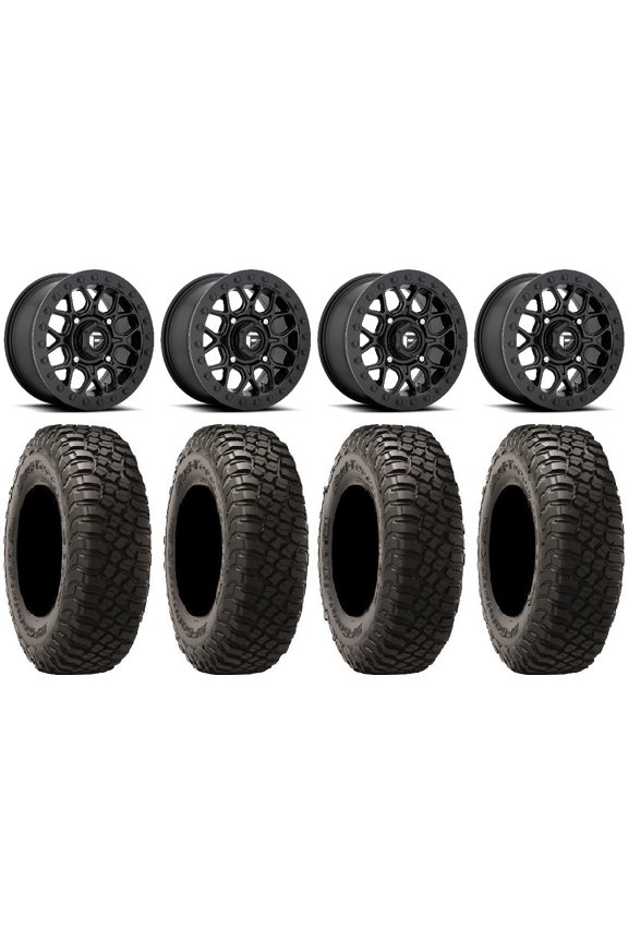 Fuel Tech Beadlock Black 15" Wheels 35" BFG KM3 Tires Sportsman RZR Ranger