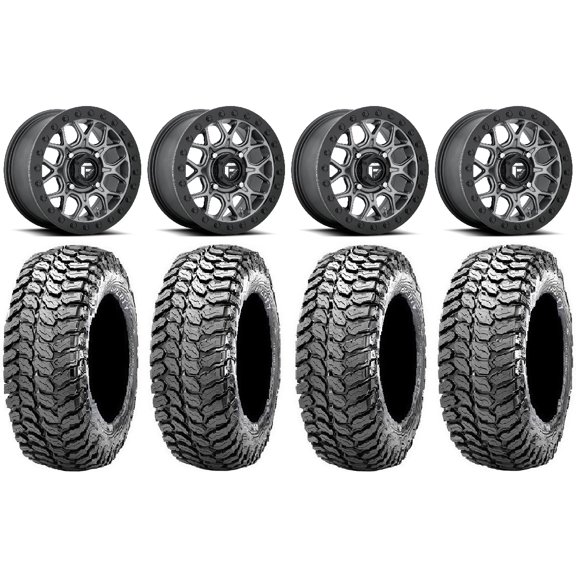 Fuel Tech Beadlock Gm 15" Wheels 29" Liberty Tires Can-Am Commander Maverick Renegade Outlander Defender