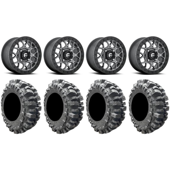 Fuel Tech Beadlock Gm 15" Wheels 31" Bogger Tires Kawasaki Mule Pro FXT