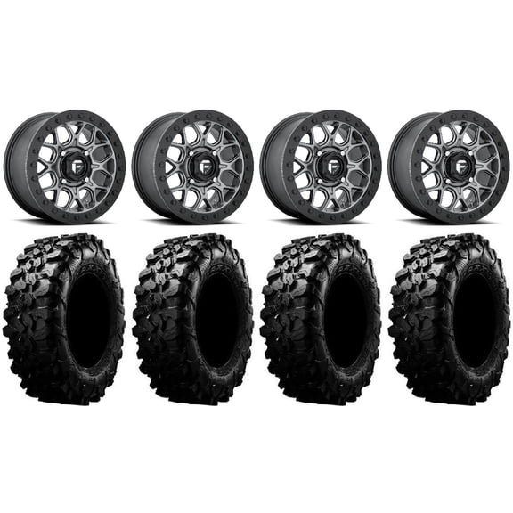 Fuel Tech Beadlock Gm 15" Wheels 31" Carnivore Tires Can-Am Maverick X3 / Honda Pioneer 1000 / Talon