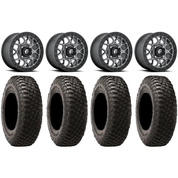 Fuel Tech Beadlock Gm 15" Wheels 32" BFG KM3 Tires Can-Am Maverick X3 / Honda Pioneer 1000 / Talon