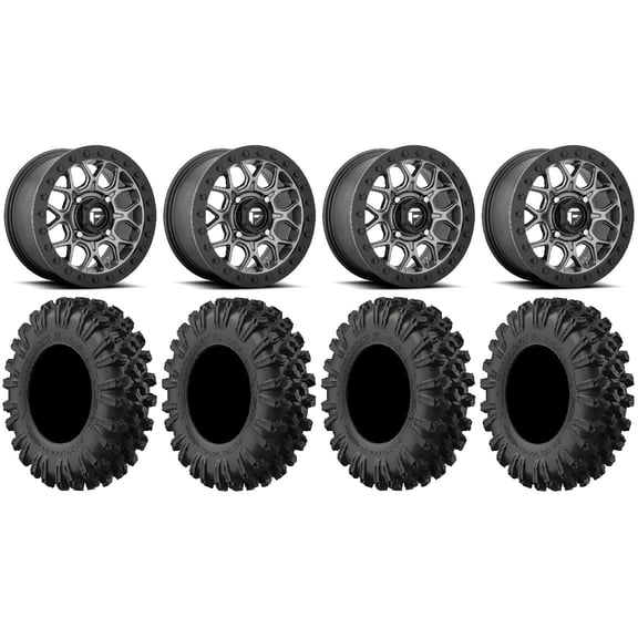 Fuel Tech Beadlock Gm 15" Wheels 35" MotoRavage XL Tires Kawasaki Mule Pro FXT