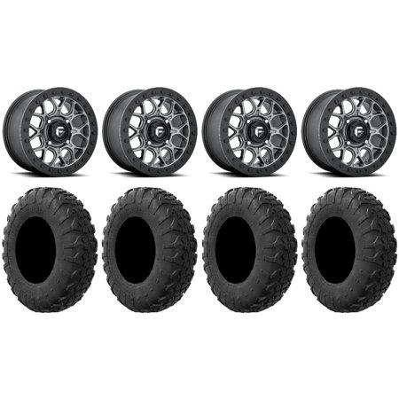 Fuel Tech Beadlock Gm 15" Wheels 35" MotoVator R/T Tires Kawasaki Mule Pro FXT