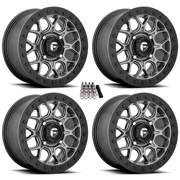 Fuel Tech Beadlock UTV Wheels Gunmetal 15x7/15x10 Can-Am Maverick X3 / Honda Pioneer 1000