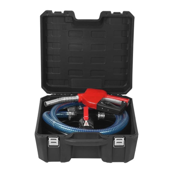 Fuel Transfer Pump, 12V DC 10 GPM 1/4 HP, Portable Electric Diesel Transfer Pump with Automatic Shut-Off Fuel Nozzle, High Flow, Long Inlet & Outlet Hose for Diesel, Kerosene, Transformer Fuel