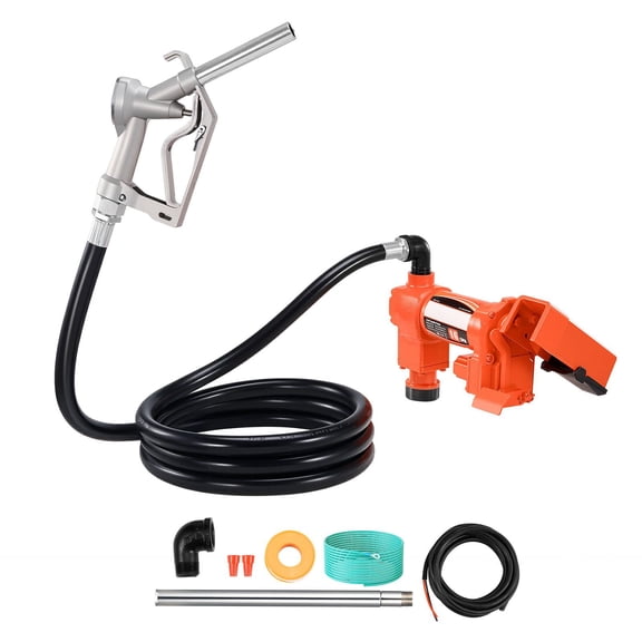 Fuel Transfer Pump, 12V DC 16 GPM 1/4 HP Diesel Pump, Extractor Pumps with Manual Noz