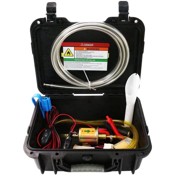 SYHXYSOO 12V Fuel Transfer Pump, 30 GPH Gasoline & Diesel Electric Transfer Pump with Patented Pulley Pipe for Vehicle, Boat, RV, UTV & Equipment Use